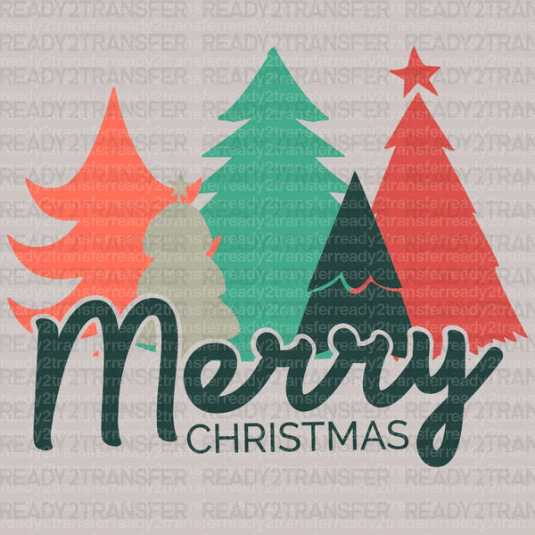 TREES MERRY XMAS DTF Transfer