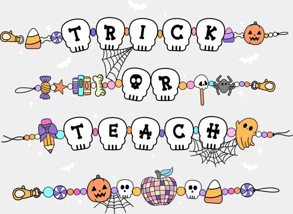 Trick Or Teach - Halloween DTF Transfer Adult Unisex - S & M (10’’) / Light Color Design (See Imaging)