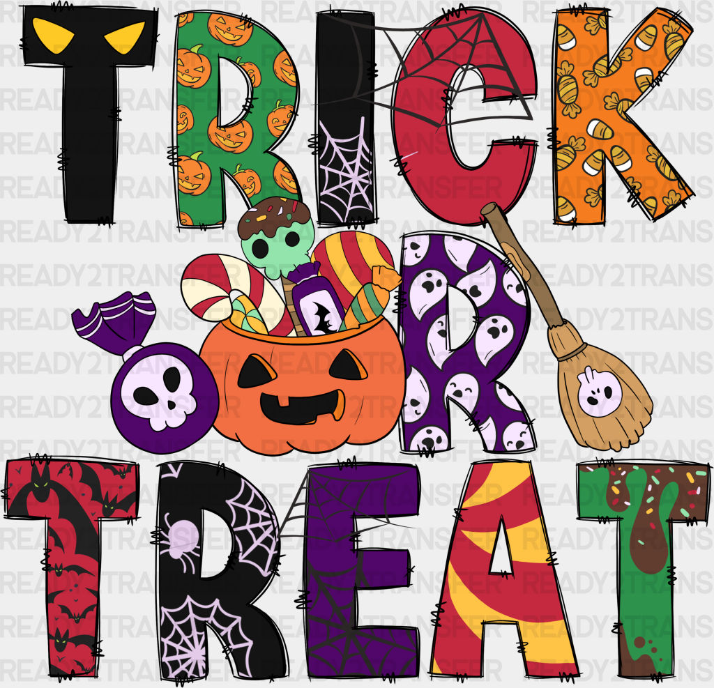 Trick Or Treat Halloween Design Dtf Transfer