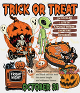 Trick Or Treat October 31 Halloween DTF Transfer Adult Unisex S & M (10’’) / Light Color Design (See Imaging)