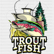 Trout Fish - Fishing DTF Transfers ready2transfer Dark Color Design (See Imaging)