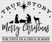 TRUE STORY Merry Christmas DTF Transfer ready2transfer Black