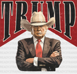 Trump Cowboy Hat Design - Dtf Transfer Adult Unisex S & M (10’’) / Dark Color (See Imaging)