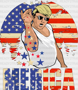 Trump Salt Bae Merica Election Dtf Transfer Adult Unisex - S & M (10’) / Black