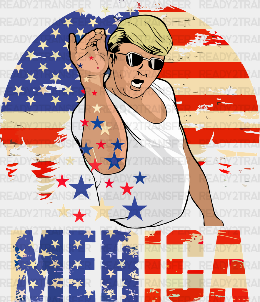 Trump Salt Bae Merica Election Dtf Transfer Adult Unisex - S & M (10’) / White