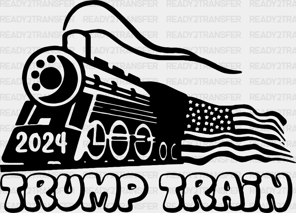 Trump Train Election Dtf Transfer Adult Unisex - S & M (10’) / Black