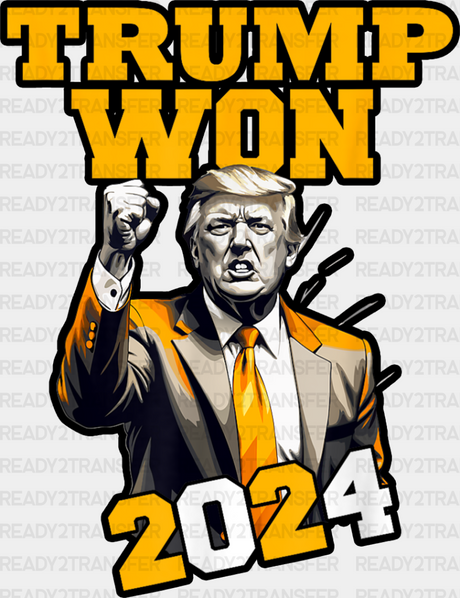 Trump Won 2024 Yellow Design - Dtf Transfer Adult Unisex S & M (10’’) / Dark Color (See Imaging)