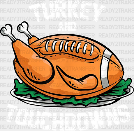 Turkey And Touchdowns - Thanksgiving Dtf Transfer Adult Unisex S & M (10’’) / Light Color