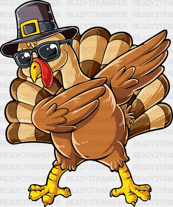 Turkey Dabbing - Thanksgiving DTF Transfer