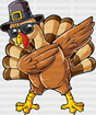 Turkey Dabbing - Thanksgiving Dtf Transfer Adult Unisex S & M (10’’) / Dark Color Design (See