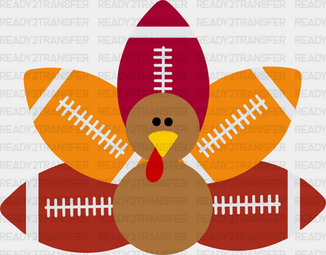 Turkey Football Yellow And Brown - Thanksgiving Dtf Transfer