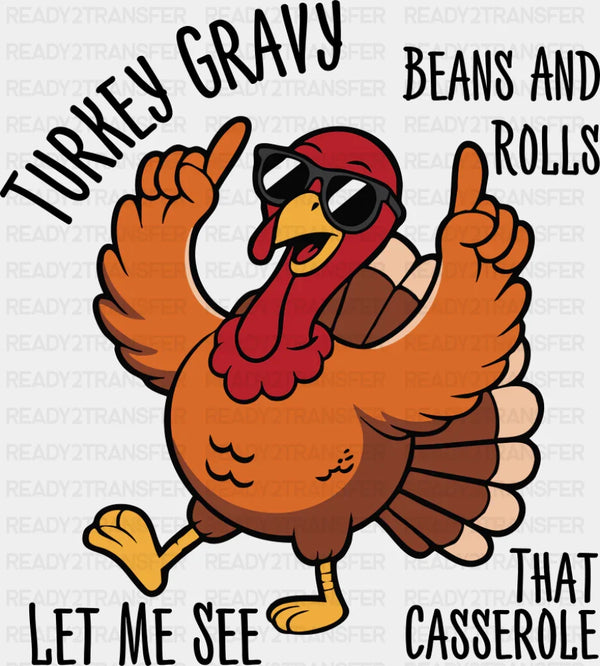 Turkey Gravy, Beans And Rolls - Thanksgiving DTF Transfer