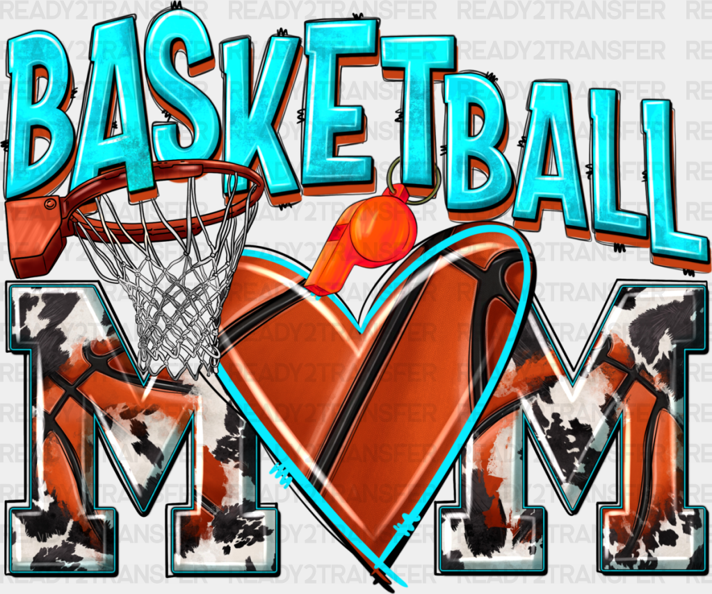 Turquoise Basketball Mom Design - Dtf Heat Transfer