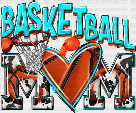 Turquoise Basketball Mom Design - Dtf Heat Transfer