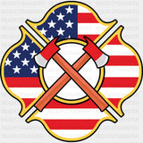 Two Axes US Flag Design - Fire Department DTF Transfers ready2transfer
