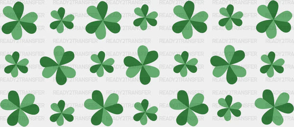 Two Tone Clover Design - St Patrick Cup Wrap UV Sticker Permanent UV DTF Decal