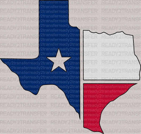TX RED BLUE DTF Transfer