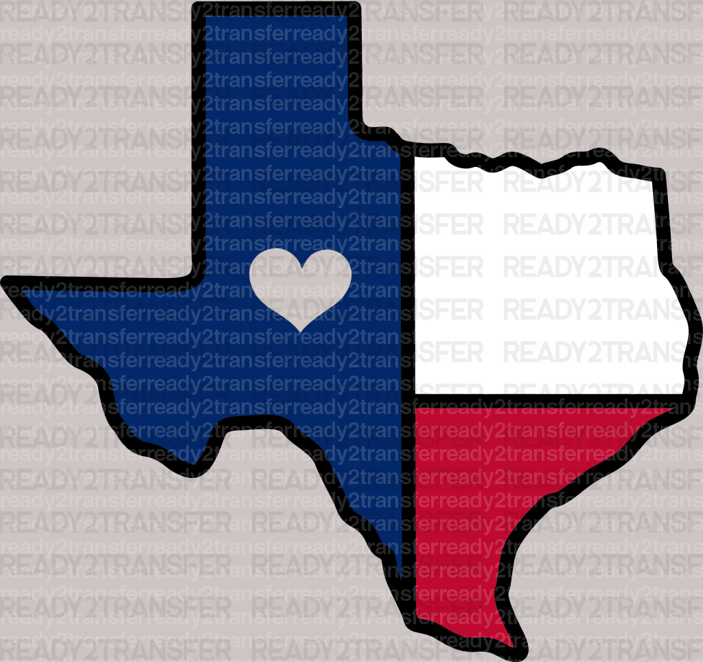 TX RED BLUE DTF Transfer - ready2transfer