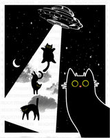 UFO Abducted Cats - Cats DTF Transfer
