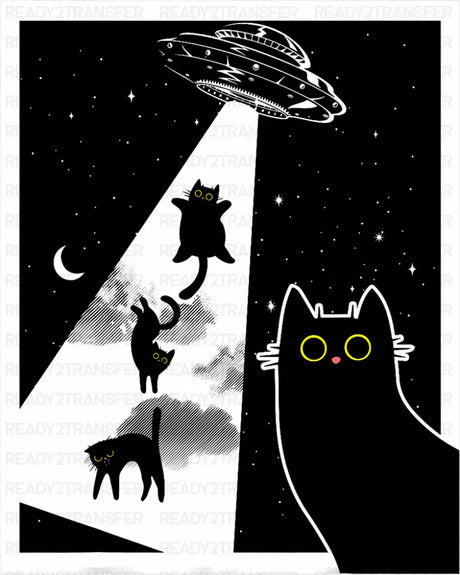 UFO Abducted Cats - Cats DTF Transfer