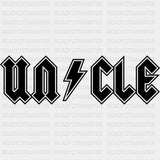 Uncle, Metal Design - Uncle DTF Transfers ready2transfer Dark Color Design (See Imaging)