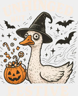 Unhinged But Festive - Halloween DTF Transfer ready2transfer Light Color Design (See Imaging)