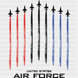 United States Air Force Jet Trails - Air Force DTF Transfers - Adult Unisex - S & M (10’’) / Dark Color Design (See