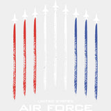 United States Air Force Jet Trails - Air Force DTF Transfers - Adult Unisex - S & M (10’’) / Light Color Design (See