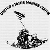 United States Marine Corps US Flag - Marines DTF Transfers - Adult Unisex - S & M (10’’) / Dark Color Design (See