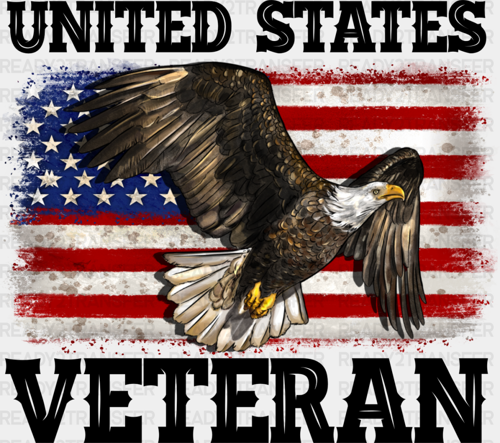 United States Veteran Eagle Design - Army Dtf Transfer Adult Unisex S & M (10’’) / Dark Color