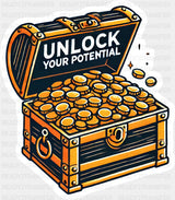 Unlock Your Potential - Minimal UV Sticker Permanent UV DTF Decal