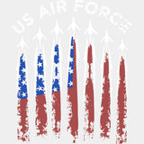 US Air Force Jets - Air Force DTF Transfers - Adult Unisex - S & M (10’’) / Light Color Design (See Imaging)