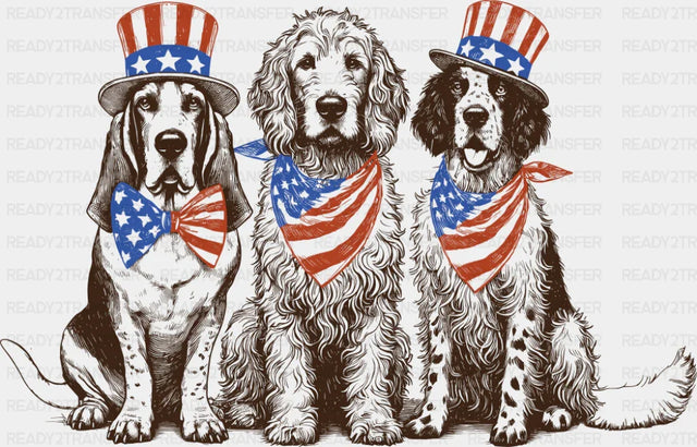 US Bandanas And Hats Dogs - 4th Of July DTF Transfer