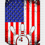 US Flag Bowling - Bowling DTF Transfers ready2transfer Dark Color Design (See Imaging)