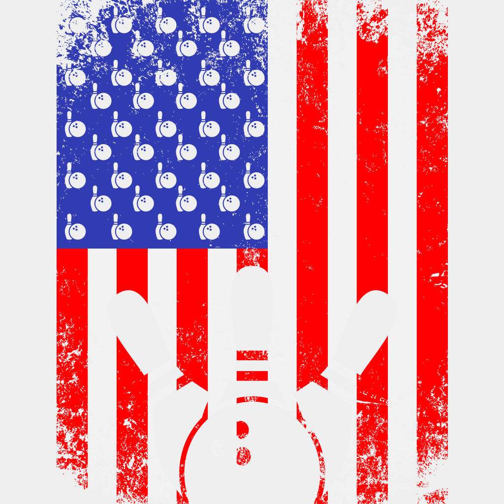 US Flag Bowling - Bowling DTF Transfers ready2transfer Light Color Design (See Imaging)