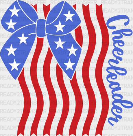 Us Flag Cheerleader Ribbon Design - Dtf Heat Transfer