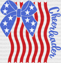 Us Flag Cheerleader Ribbon Design - Dtf Heat Transfer