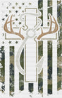 US Flag Cross Deer Antler Fish Hook - Outdoor DTF Transfer