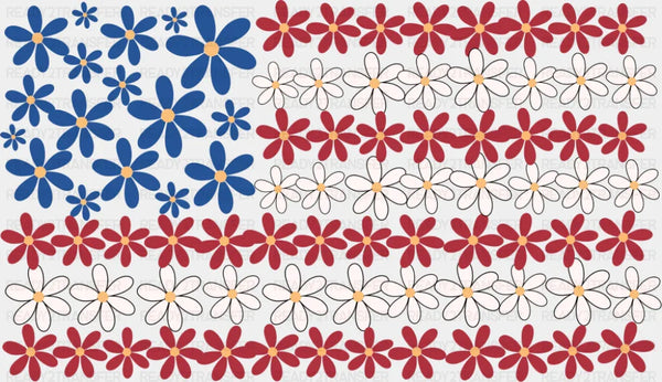 US Flag Daisies - 4th Of July DTF Transfer
