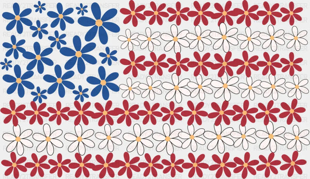 US Flag Daisies - 4th Of July DTF Transfer