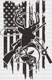US Flag Deer With Hunting Tools Design - Hunting DTF heat transfer ready2transfer Black