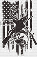 US Flag Deer With Hunting Tools Design - Hunting DTF heat transfer ready2transfer White