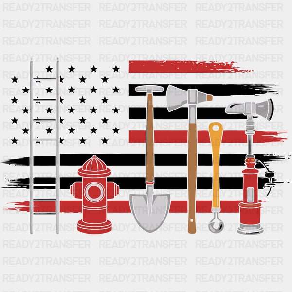 US Flag & Firefighter Items - Fire Department DTF Transfers