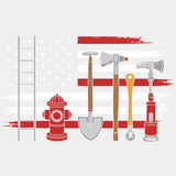 US Flag & Firefighter Items - Fire Department DTF Transfers ready2transfer Light Color Design (See Imaging)