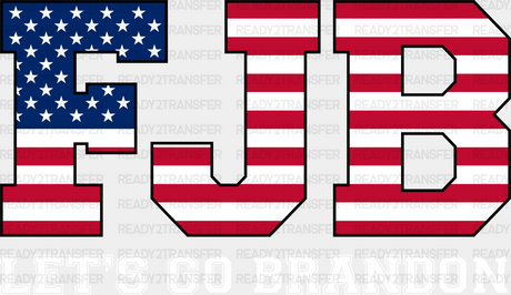 Us Flag Fjb Let’s Go Brandon Election Dtf Transfer Adult Unisex - S & M (10’) / White