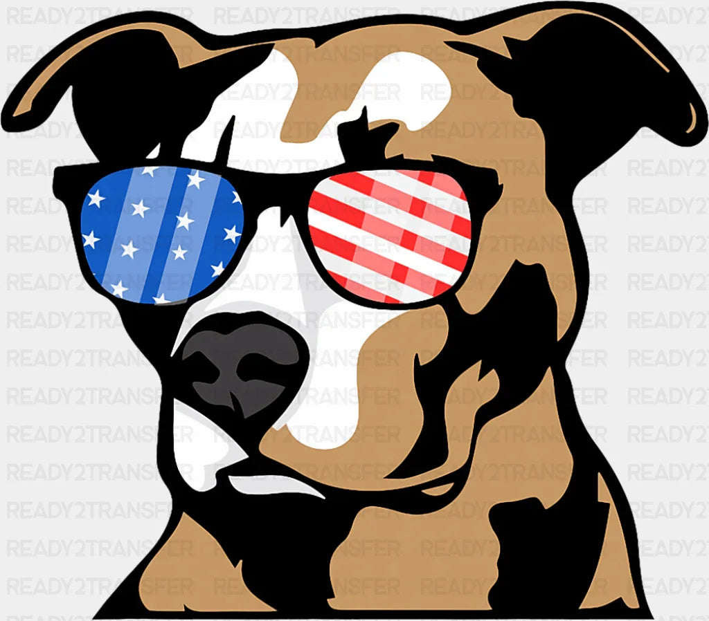 US Flag Glasses Cool Dog - Dogs DTF Transfer