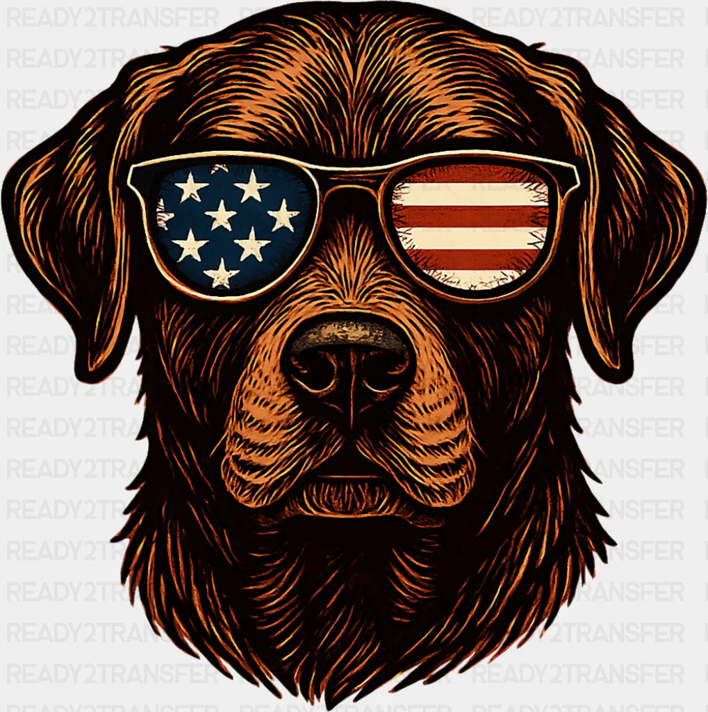 US Flag Glasses - Dogs DTF Transfer