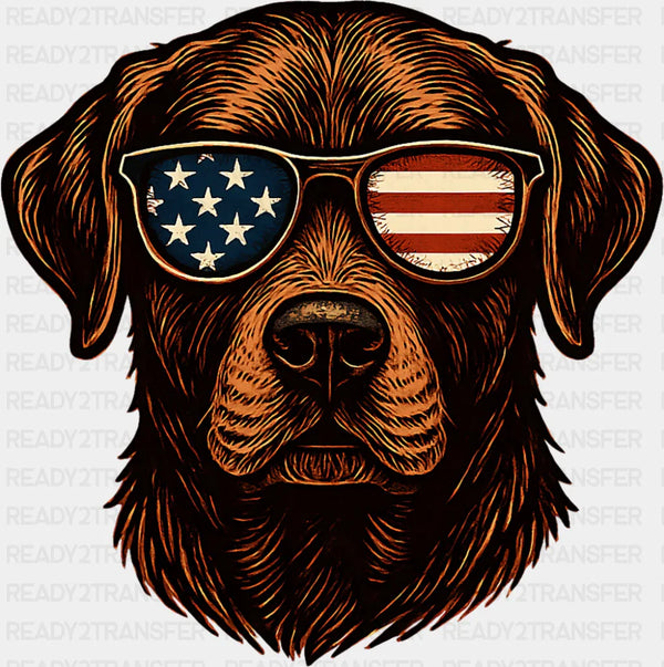 US Flag Glasses - Dogs DTF Transfer