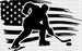 US Flag Hockey Player Design - Hockey DTF Heat Transfer ready2transfer Black