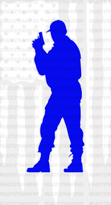 Us Flag Police Silhouette - Dtf Heat Transfer Adult Unisex S & M (10’’) / Light Color Design